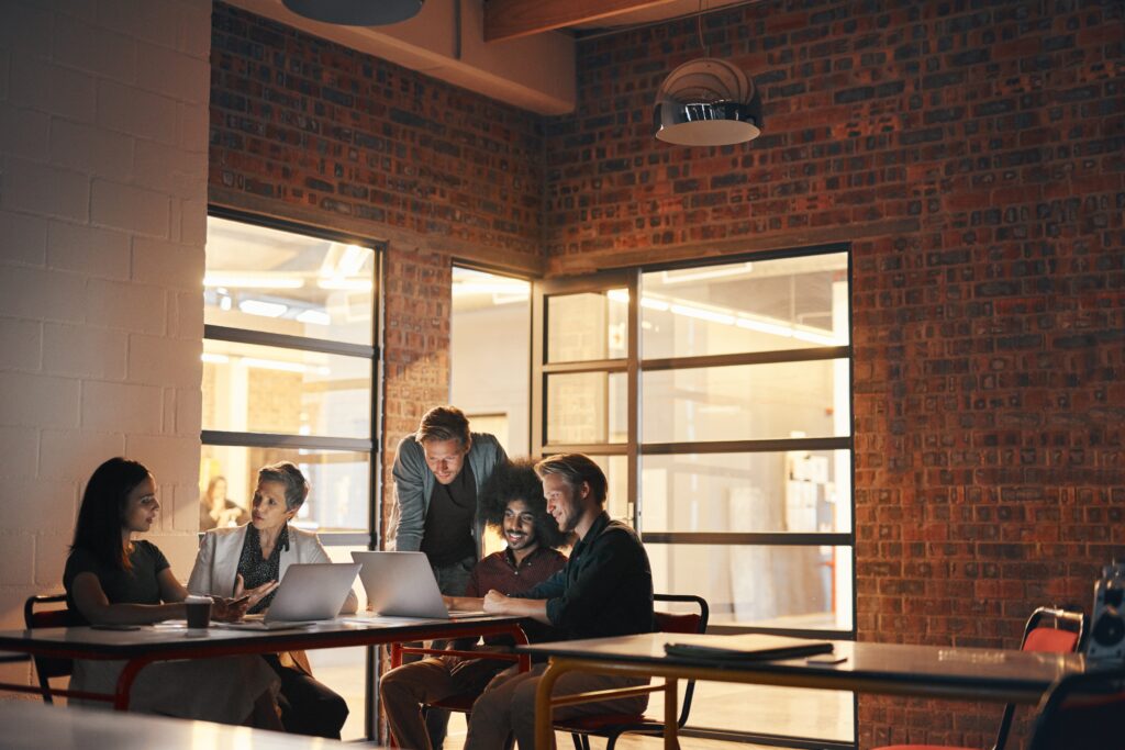 marketing team discussing lead generation strategies