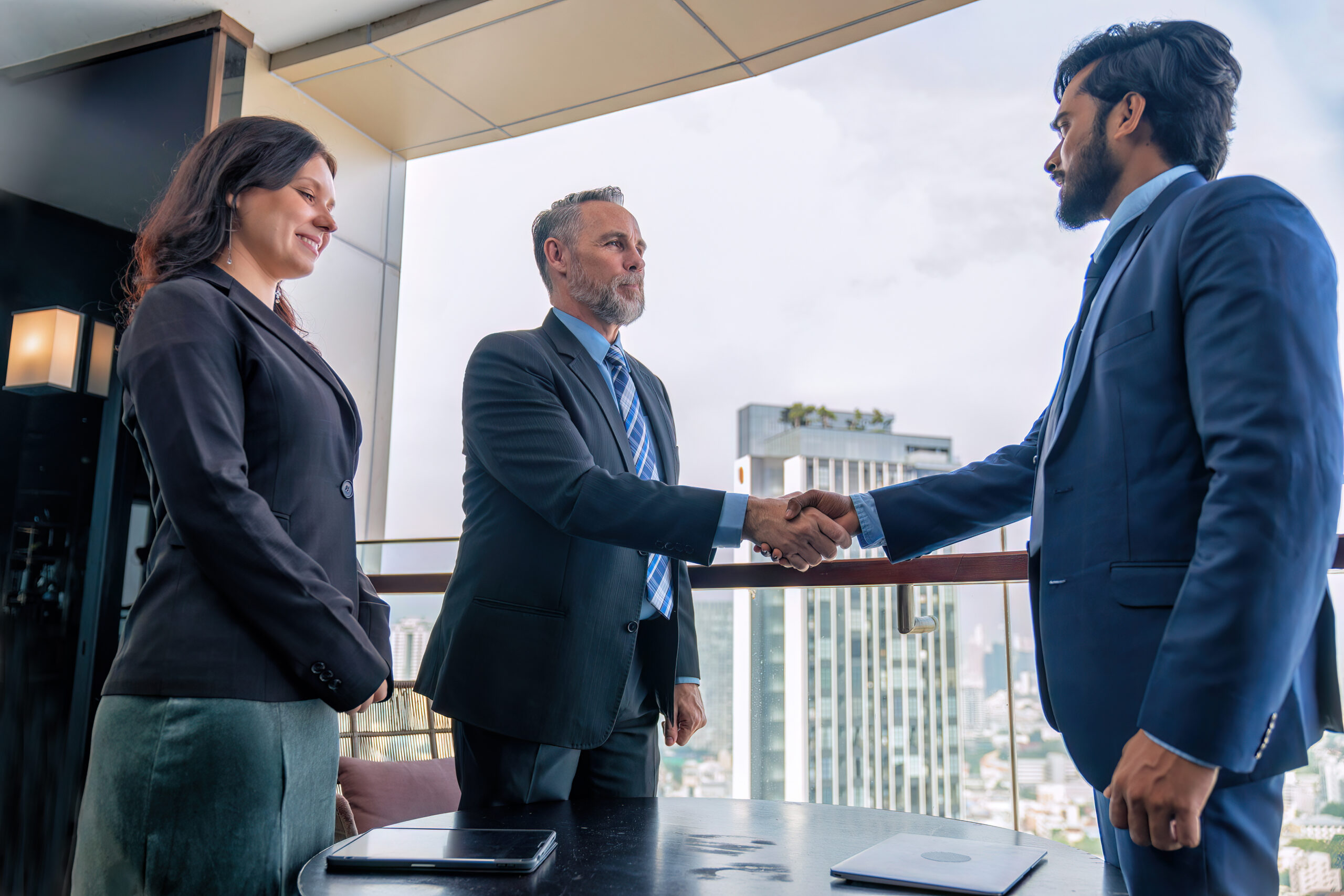 Two businessmen shaking hands